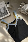 Aurelie Lace Top in Midnight Navy